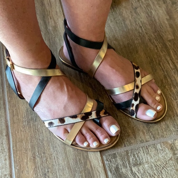 Report Shoes - Leopard Strappy Sandals